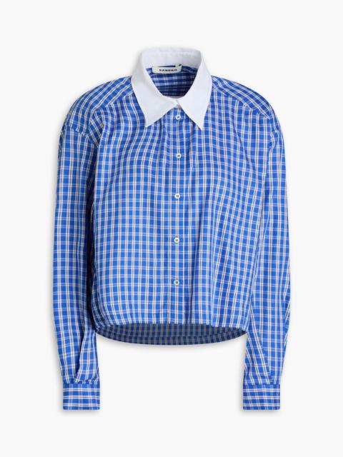 Sandro Checked cotton-jacquard shirt