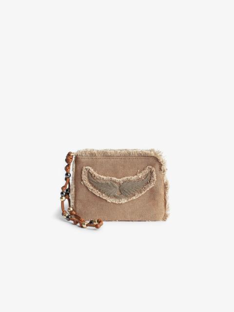 Zadig & Voltaire Mini Uma Wings Patch Canvas Clutch
