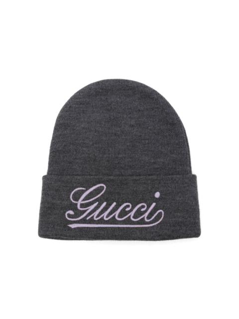 logo-embroidered beanie