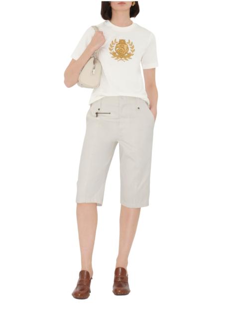 Burberry burberry B Crest Cotton T-shirt in Chalk at Nordstrom