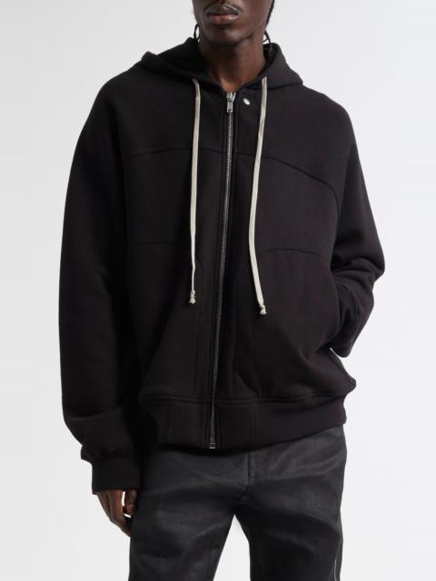 Rick Owens Rick Owens Windbreaker Cotton Zip Hoodie in Black at Nordstrom