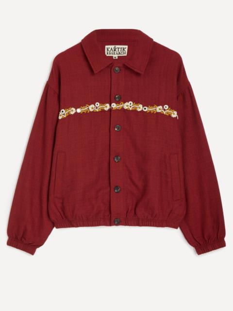 KARTIK RESEARCH Rishikesh Embroidered Herringbone Jacket