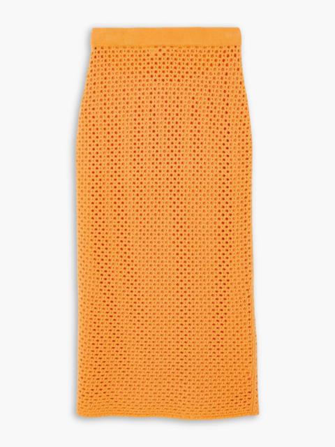 GABRIELA HEARST Tana crocheted wool and cashmere-blend midi skirt