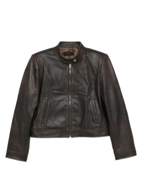 NILI LOTAN Nico Jacket in Distressed Brown