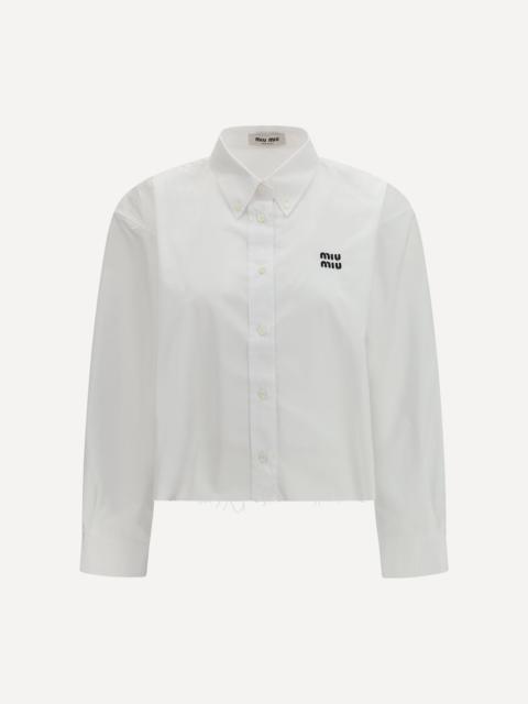 Miu Miu Cropped cotton poplin Shirt