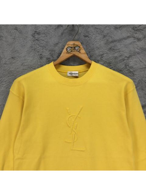 Other Designers Archival Clothing - YSL Embroidery Big Logo All Yellow Sweater #4435-153
