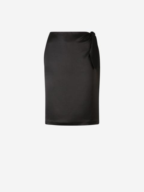 SAINT LAURENT SILK SATIN MINI SKIRT