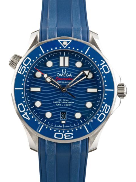 OMEGA Pre-Owned Omega Seamaster Diver 300M Blue Dial Steel on Rubber