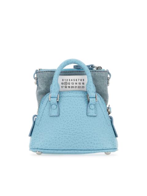 Maison Margiela Maison Margiela Light Blue Leather And Fabric 5ac Classique Baby Handbag