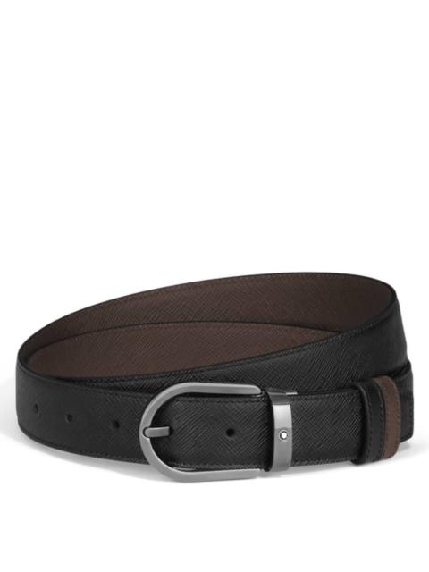 Montblanc Montblanc Sartorial Leather Horseshoe 30 mm Reversible Belt