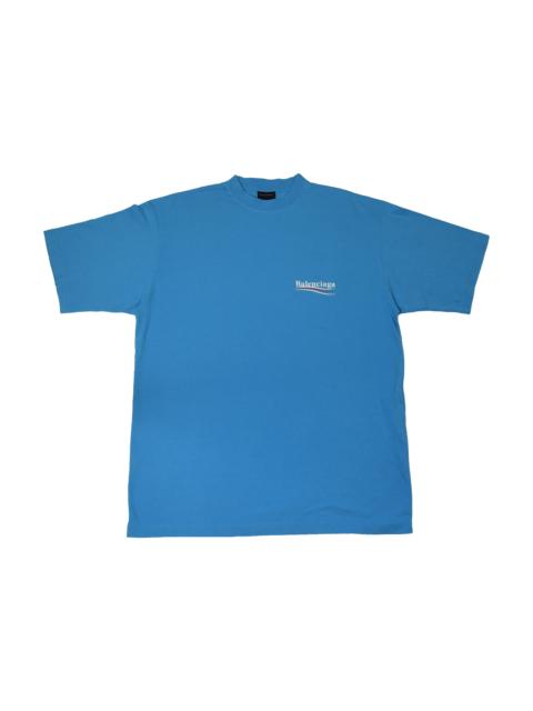 BALENCIAGA Balenciaga Political Campaign Large Fit T-Shirt Light Blue Turquoise