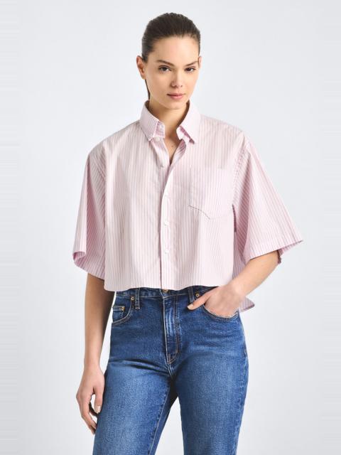DEREK LAM 10 CROSBY EMBER CROPPED BUTTON DOWN SHIRT