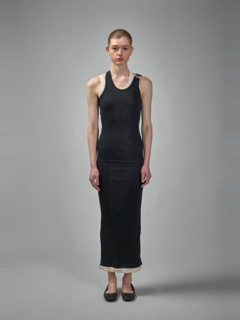 Jean Paul Gaultier Cotton Ribbed Twisted Double Layer Sleeveless Dress