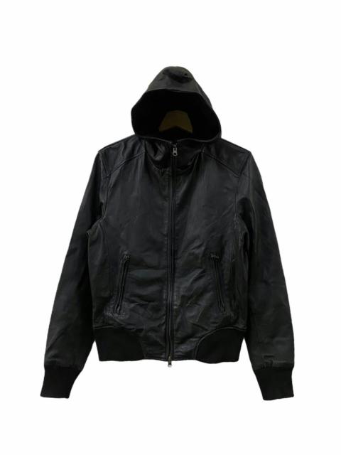Other Designers Vintage - Vtg Urban Research Leather Hoodies Jacket Full Zipper