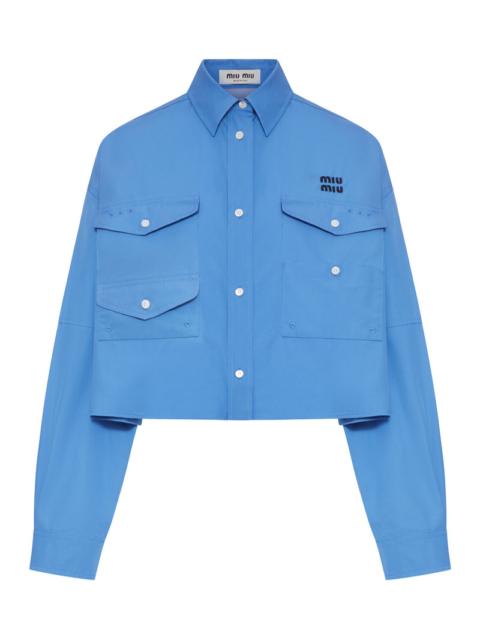 Miu Miu Miu Miu Women Cropped Cotton Poplin Shirt