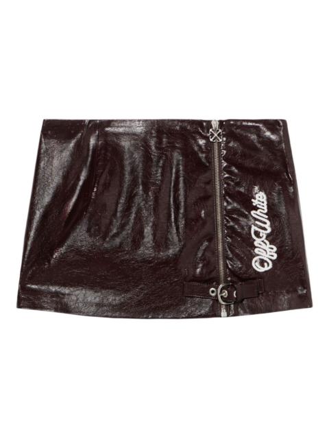 Off-White Mini skirt in shiny imitation leather