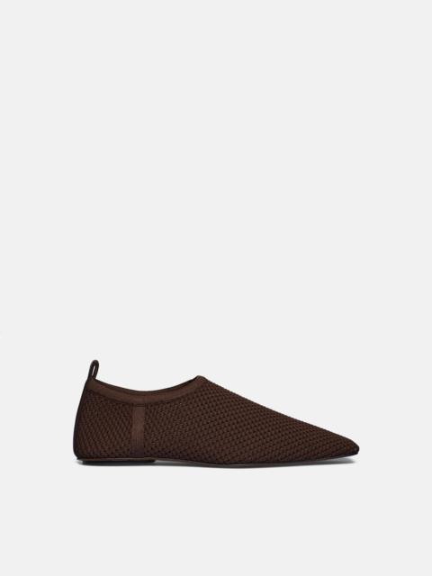 Nanushka Mesh-Knit Square-Toe Slip-On Shoes