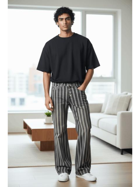 Other Designers FYE TORNADO MART Shadow Stripes Poly-Coat Cotton ULTRA FLARE