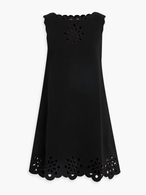 Oscar de la Renta Broderie anglaise knitted mini dress