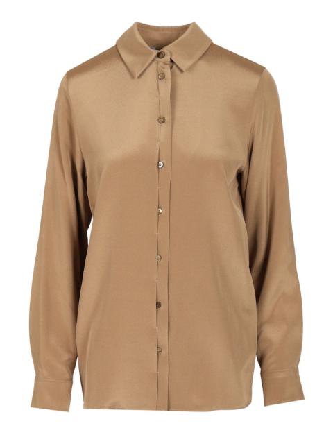 Max Mara Stretch Silk Cady Shirt Shirts Brown