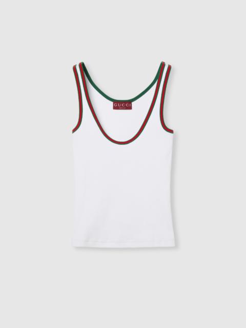 GUCCI Cotton tank top with Web