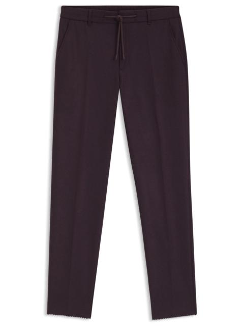 BOSS TAPERED-FIT TROUSERS IN BRUSHED STRETCH FLANNEL