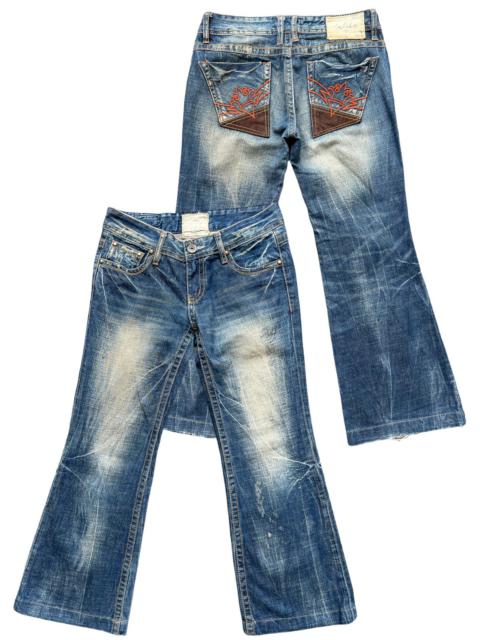 Other Designers Distressed Denim - Lolita Yoshimoto Low Rise Distressed Flare Denim Jeans 32x28