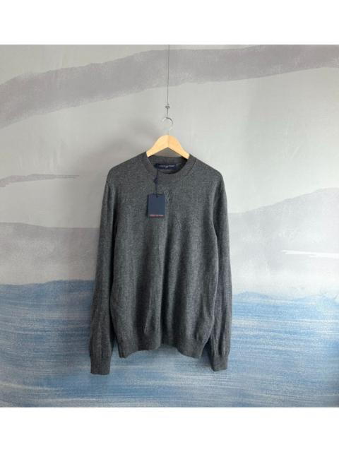 Louis Vuitton Louis Vuitton Grey Knit Sweater with Embossed Chest Logo