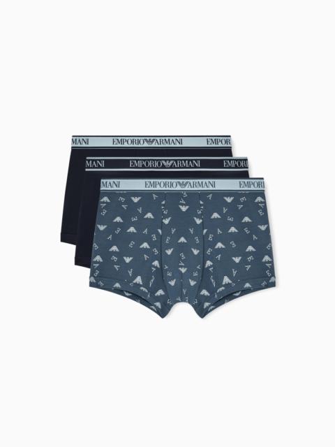 EMPORIO ARMANI THREE-PACK OF BOXER BRIEFS WITH CORE LOGO WAISTBAND