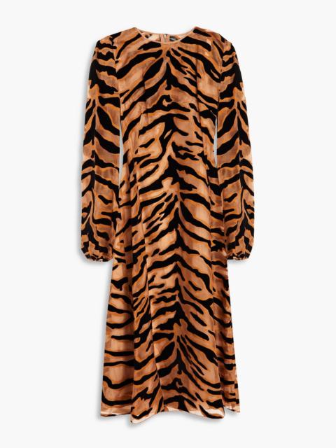 Dolce & Gabbana Tiger-print gauze midi dress