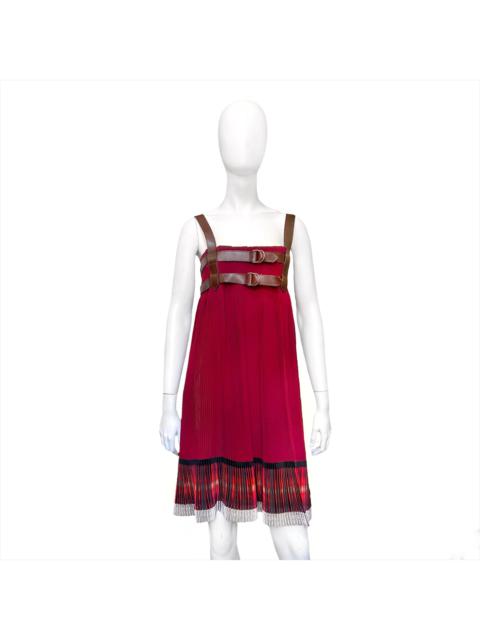 Jean Paul Gaultier Jean Paul Gaultier 2011  Leather Belt Bondage Accordian Pleated dress