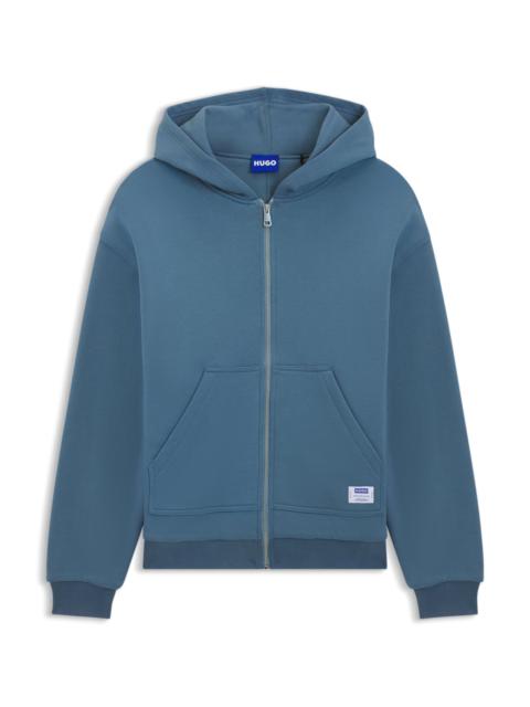 HUGO DOUBLE-LAYERED ZIP-UP HOODIE IN TERRY