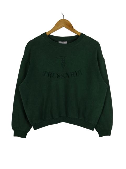 Other Designers Vintage - Vintage 90s Trussardi Sweatshirt Crop Top Sweater Big Logo