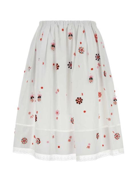 Prada Prada Women White Poplin Skirt