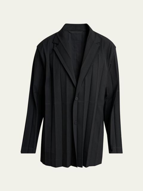 ISSEY MIYAKE Men's Edge Ensemble Pleated Sport Coat