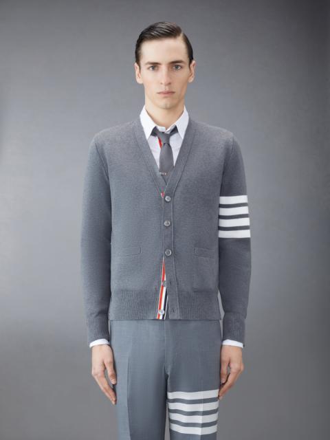 Thom Browne Medium Greymilano Stitch Cotton 4-bar V-neck Cardigan