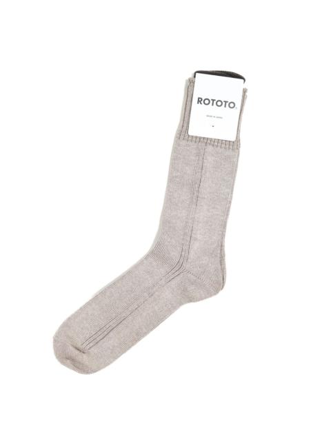 ROTOTO® R1649 Vertical Line Linen Socks - Beige