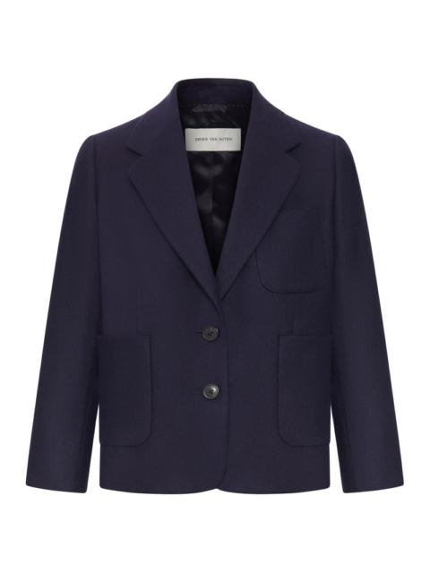 Dries Van Noten Dries Van Noten Women Navy Blue Single-Breasted Blazer
