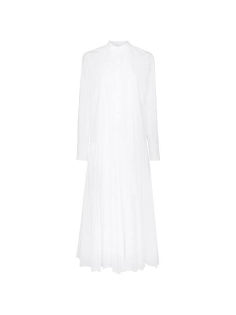 Valentino Valentino Garavani Pleated Cotton-Blend Poplin Dress