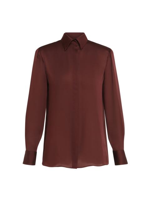 Zimmermann Luna Relaxed Satin Shirt burgundy