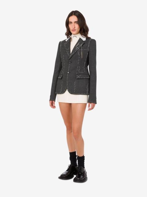Moschino EMBROIDERED WOOL CANVAS JACKET