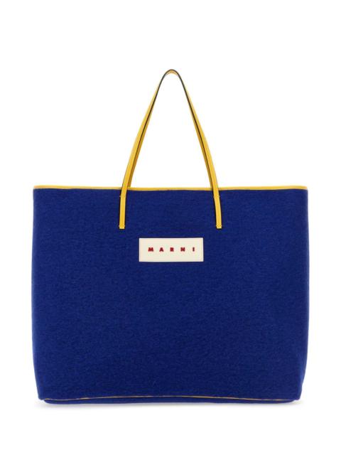 Marni Marni Men Blue Felt Medium Janus Shopping Bag