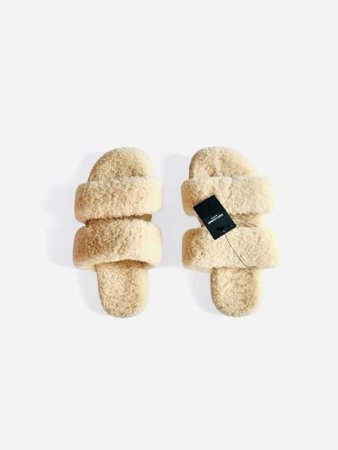 Saint Laurent Cream Shearling Sandals NIB sz 9