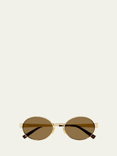 SAINT LAURENT Men's Round Nylon and Metal Sunglasses