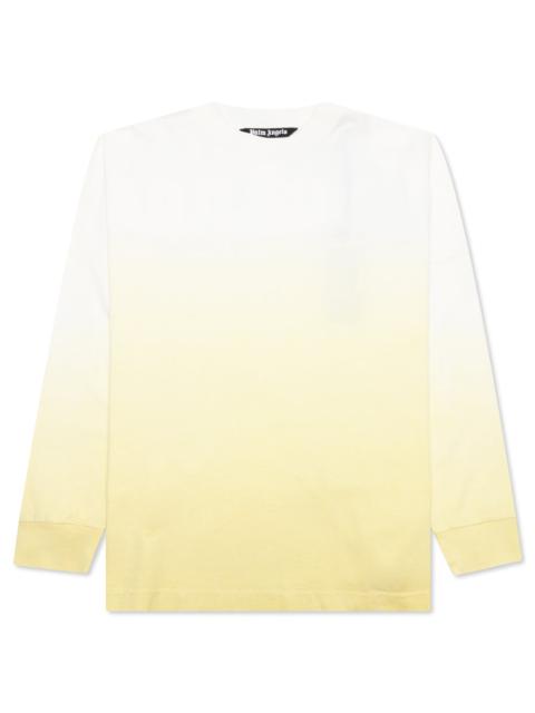 Palm Angels GRADIENT OVERLOGO L/S TEE - YELLOW/WHITE