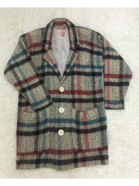 Other Designers Italian Designers - Andre Luciano Wool Knit Tartan Trench