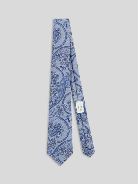 Etro MICRO-STRIPED TIE WITH PAISLEY DETAILING