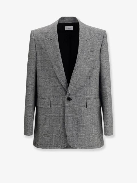 SAINT LAURENT Saint Laurent Prince Of Wales Wool Blazer