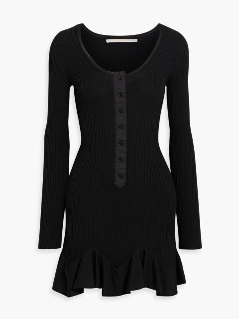Stella McCartney Fluted ribbed wool mini dress
