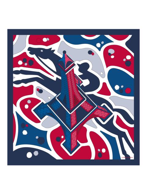 Longchamp Equestrian Tower Silk scarf 70 Red - Silk